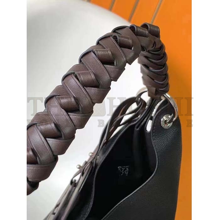 L0vis Vvtt0n LV Women Carmel Hobo Bag Black Mahina Perforated Calf Leather Master Quality