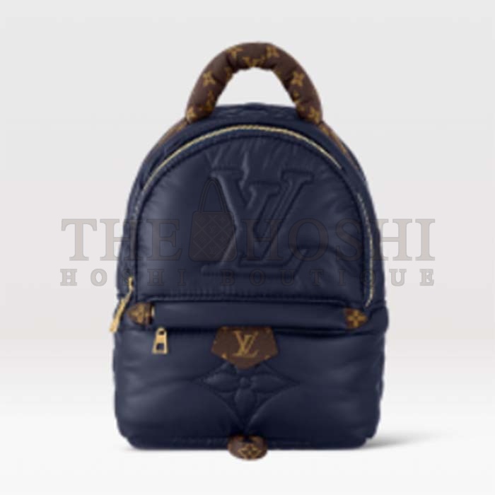 L0vis Vvtt0n LV Unisex Pillow Palm Springs Mini Backpack Navy Blue Recycled Metallic Nylon Master Quality