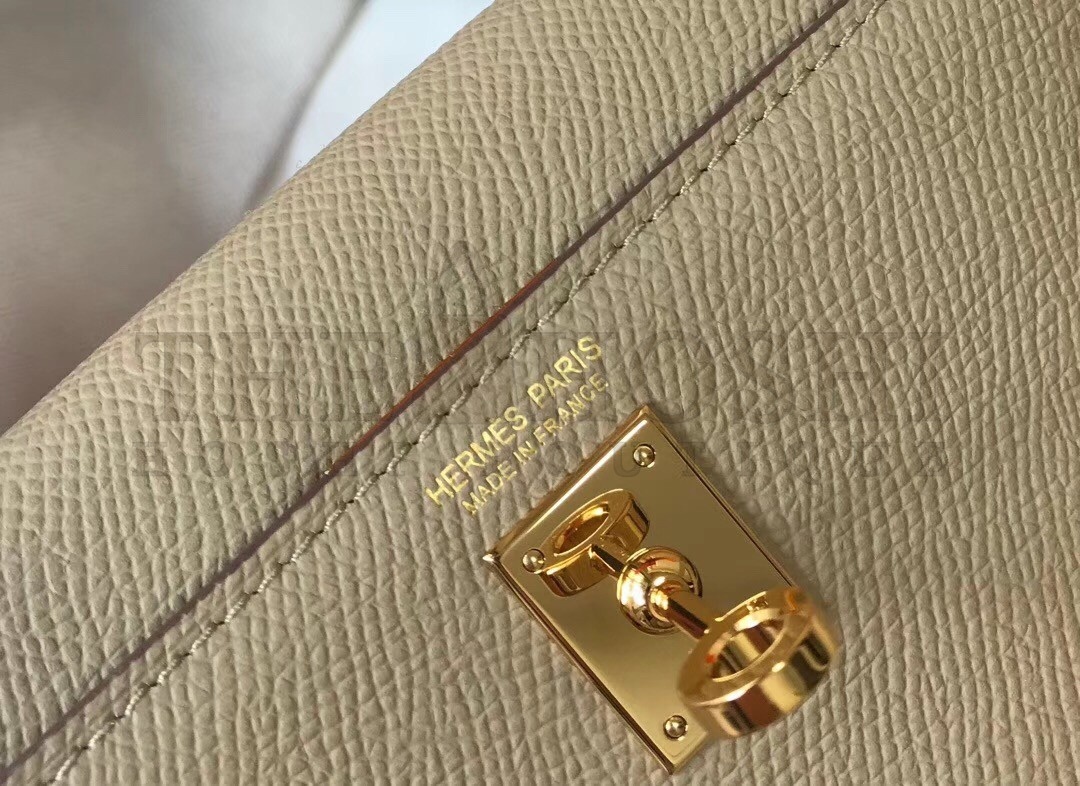 H**me5 Kelly Mini II Bag In Gris Tourterelle Epsom Leather Master Quality