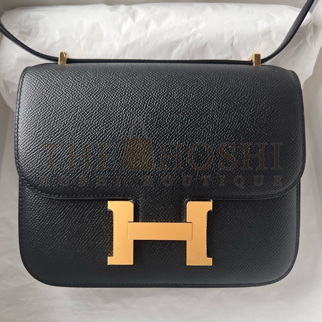 H**me5 Constance 1-18 Mirror Bag In Black Epsom Calfskin Master Quality