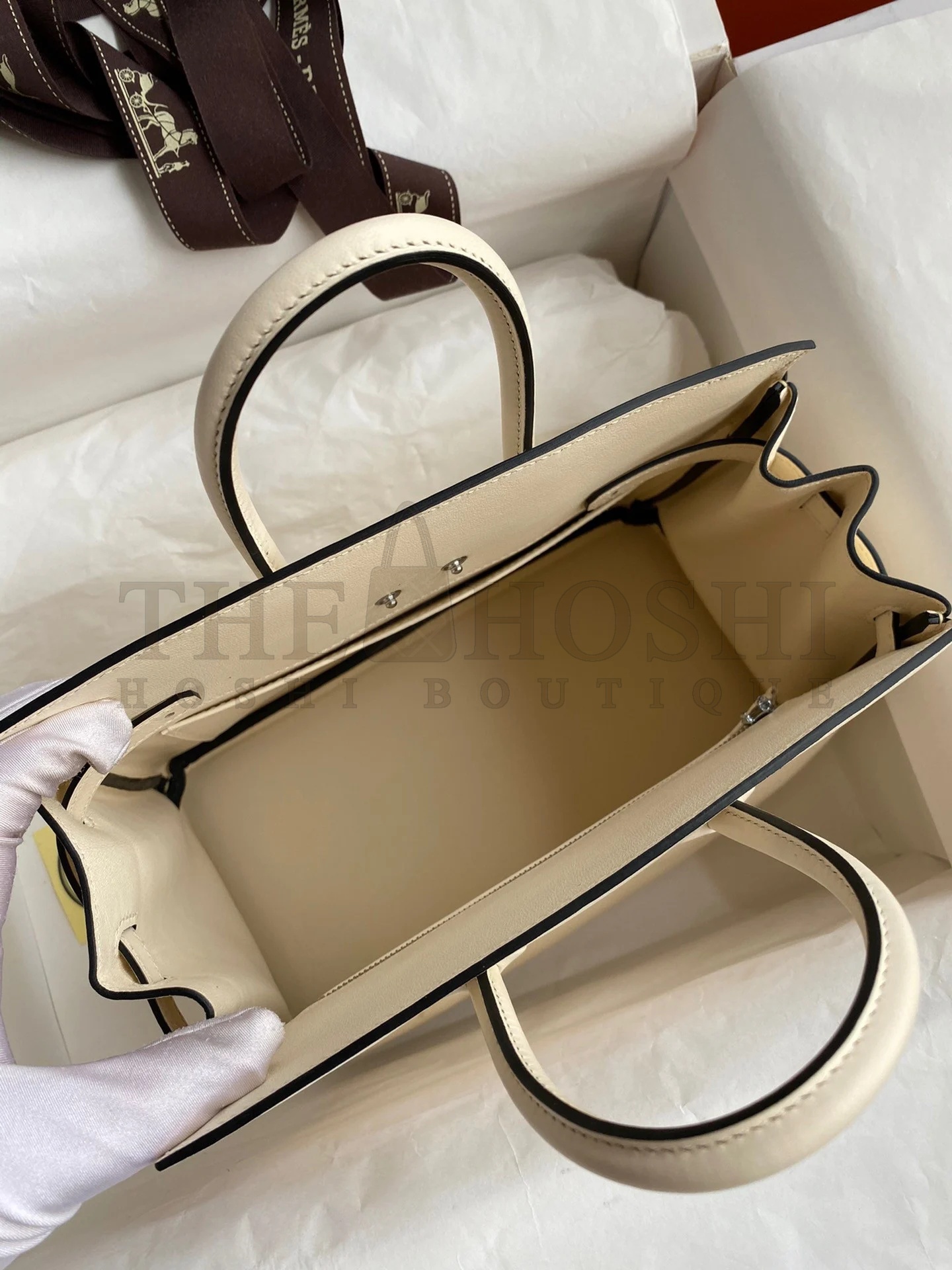 H**me5 Shadow Birkin 25 Limited Edition Bag In Craie Swift Calfskin Master Quality