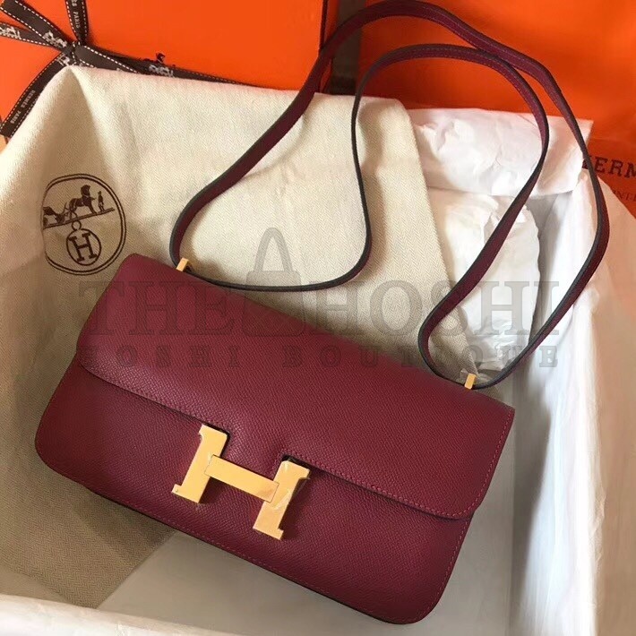 H**me5 Bordeaux Epsom Constance Elan 25cm Bag Master Quality
