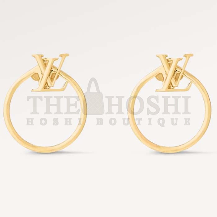 L0vis Vvtt0n Women LV Eclipse Earrings Metal Gold-Color Initials M00763 Master Quality