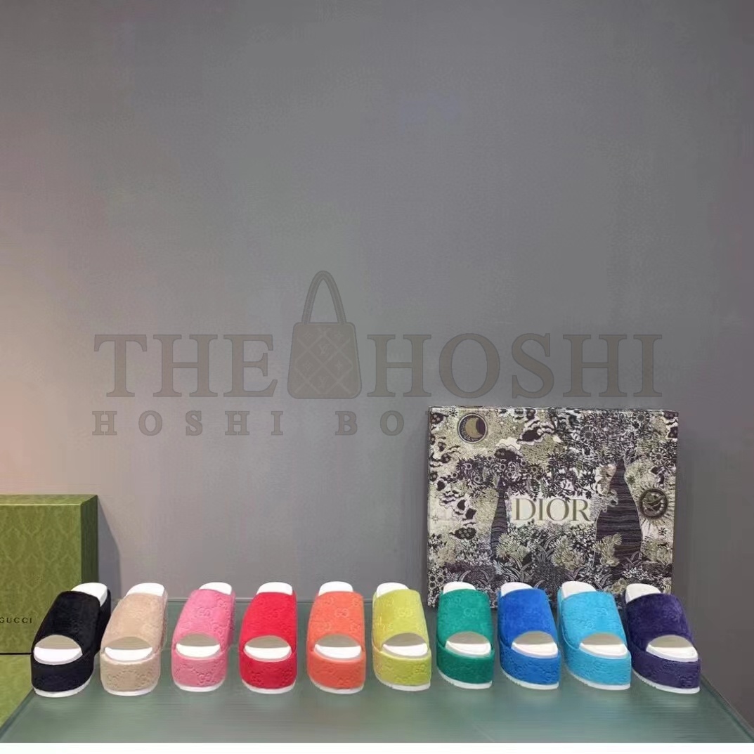 Gvc*1 Unisex G2 Platform Sandals Pink G2 Cotton Sponge Rubber Sole 3 Cm Heel Master Quality