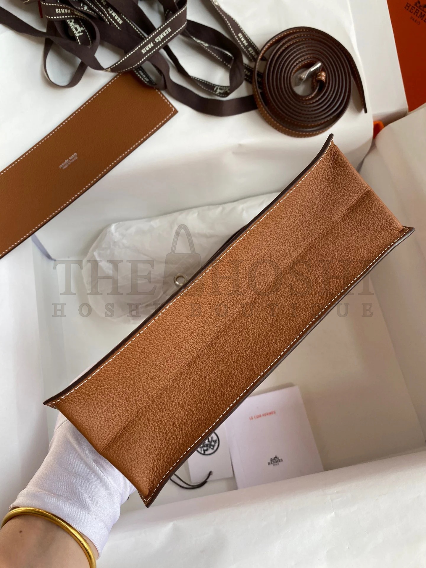 H**me5 Kelly Danse II Handmade Bag In Gold Evercolor Calfskin Master Quality