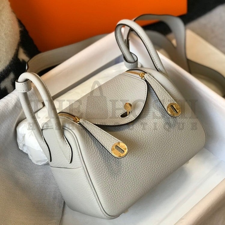 H**me5 Lindy Mini Bag In Pearl Grey Clemence Leather GHW Master Quality