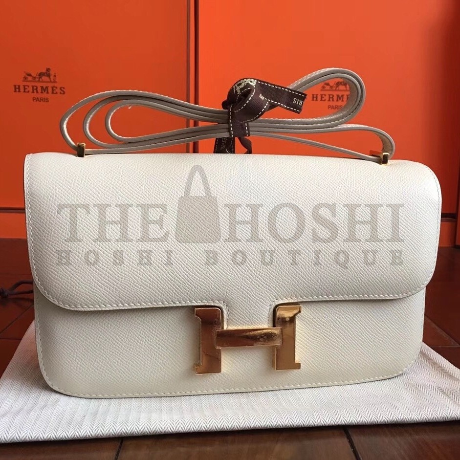 H**me5 White Epsom Constance Elan 25cm Bag Master Quality