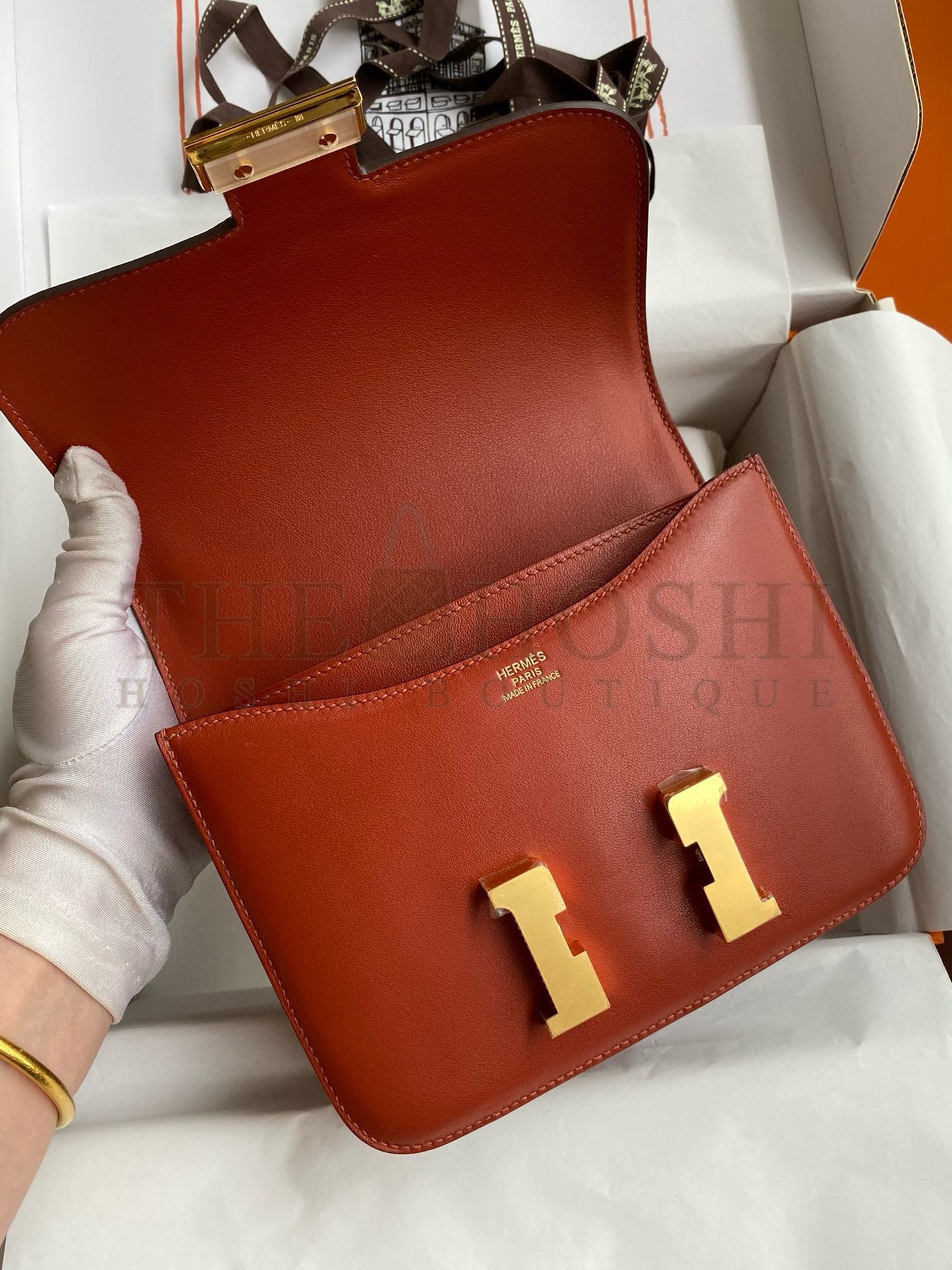 H**me5 Constance 18 Handmade Bag In Sienna Swift Calfskin Master Quality