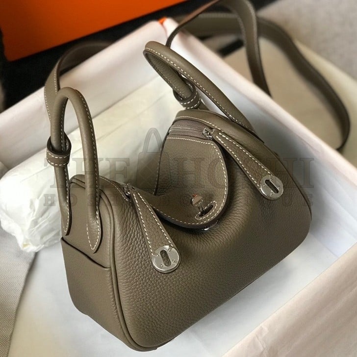 H**me5 Lindy Mini Bag In Taupe Clemence Leather PHW Master Quality