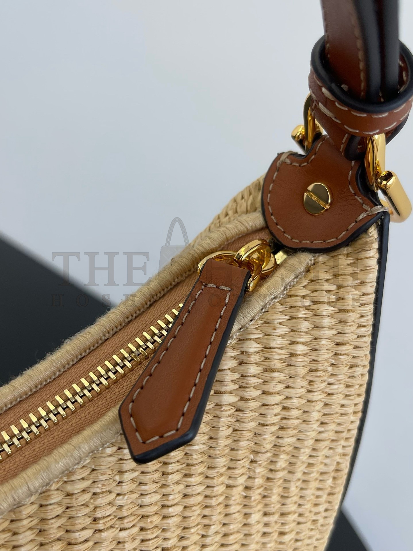 F**di F**digraphy Small Hobo Bag in Natural Raffia Master Quality