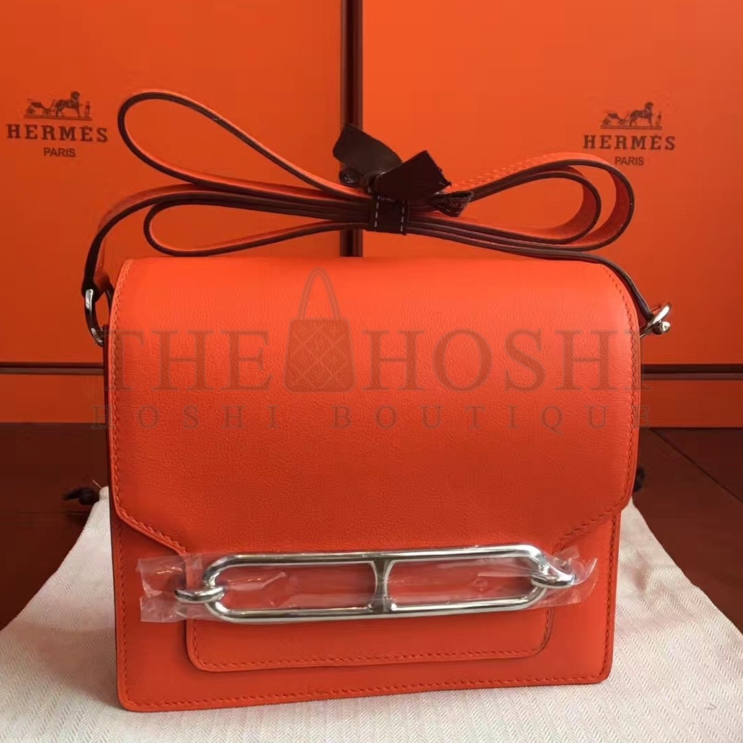 H**me5 Mini Sac Roulis Bag In Orange Swift Leather Master Quality