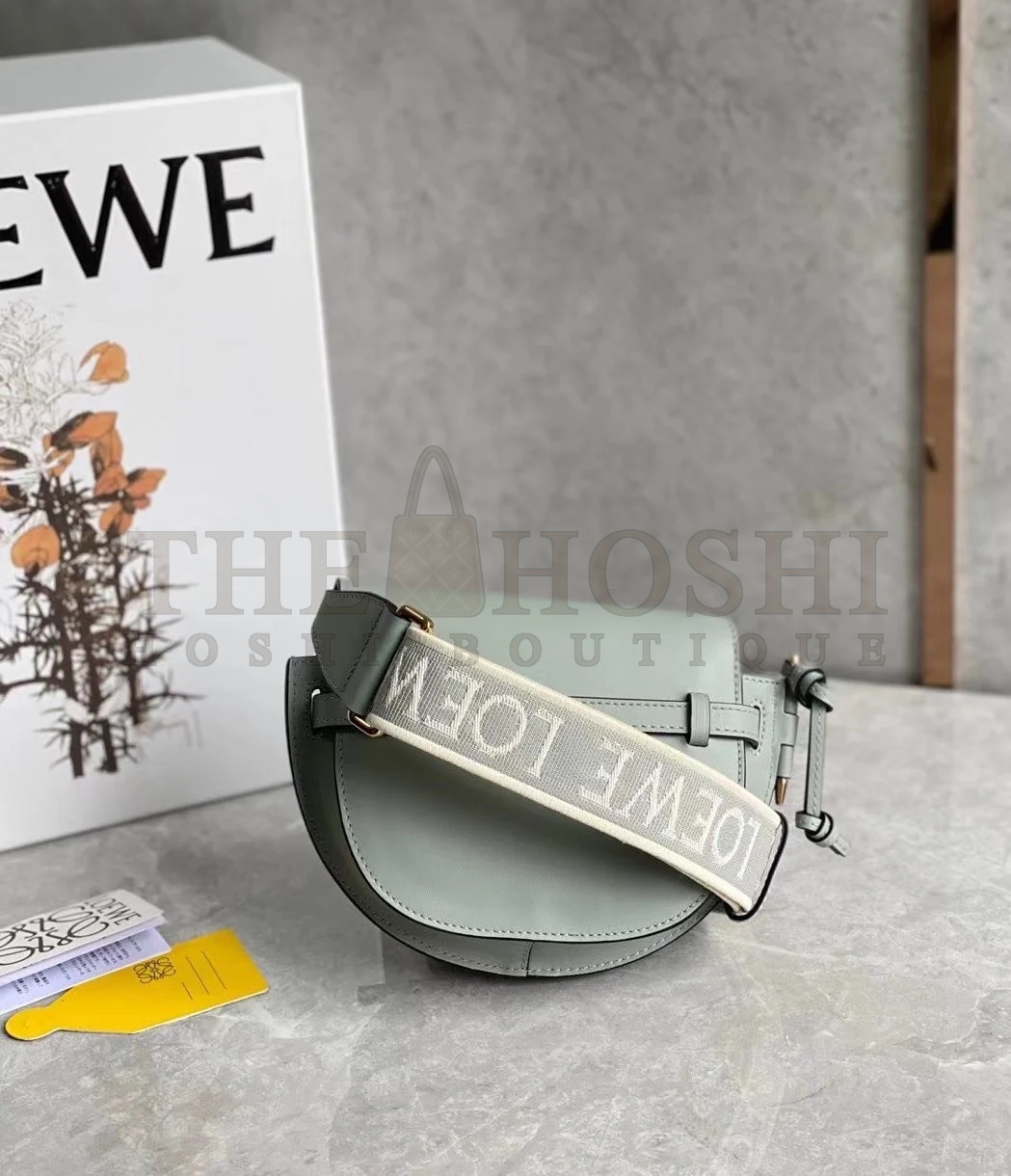 L0ew* Gate Dual Mini Bag In Ash Grey Calfskin Master Quality