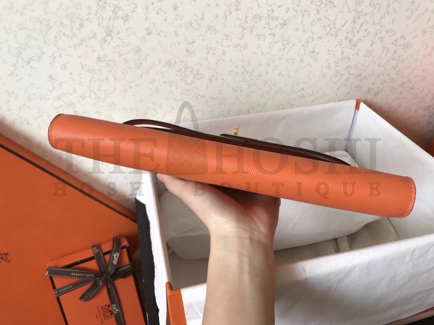 H**me5 Orange Epsom Kelly Cut Handmade Bag Master Quality