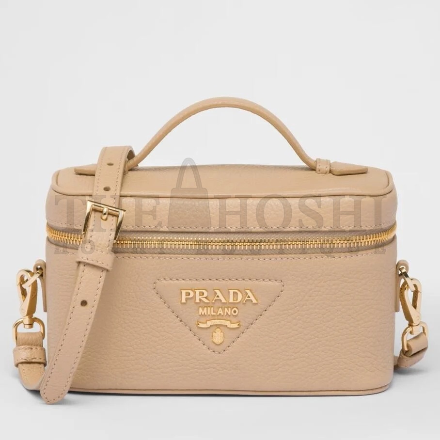 Pra*a Mini Vanity Bag in Sand Beige Grained Leather Master Quality