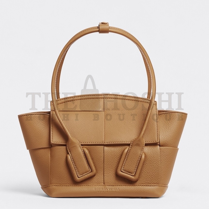 B0tt*ga Ven*ta Mini Arco Bag In Caramel Intrecciato Leather Master Quality