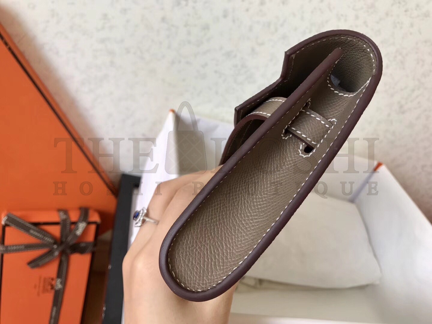 H**me5 Taupe Epsom Kelly Cut Handmade Bag Master Quality