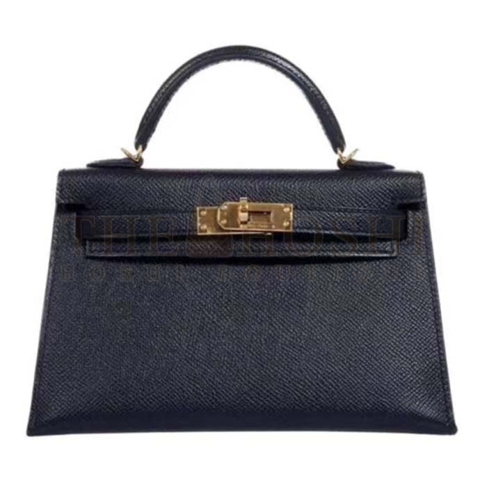 H**me5 Women Mini Kelly 20 Bag in Togo Leather with Gold Hardware-Black Master Quality
