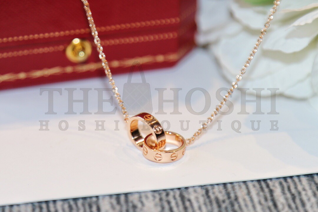 Ca*t1er Double Ring Necklace, LOVE NECKLACE Master Quality