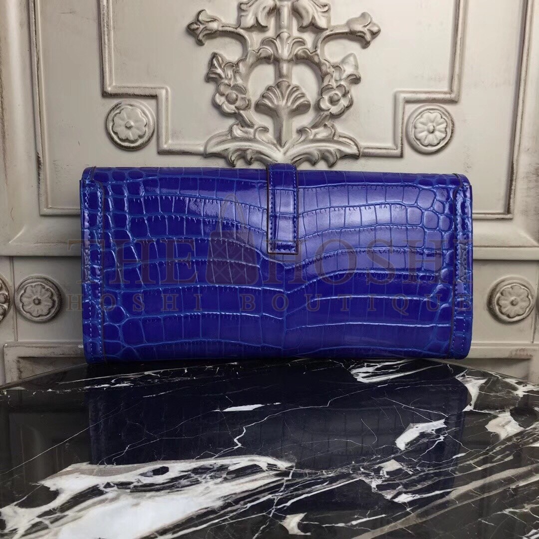 H**me5 Jige Elan 29 Clutch In Blue Electric Crocodile Leather Master Quality