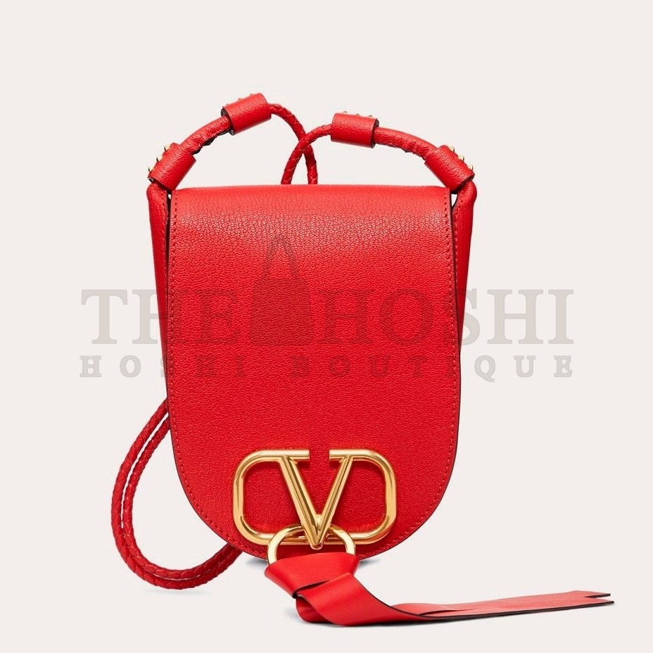 Va1e*ntin0 Small Vring Crossbody Bag In Red Goatskin Master Quality