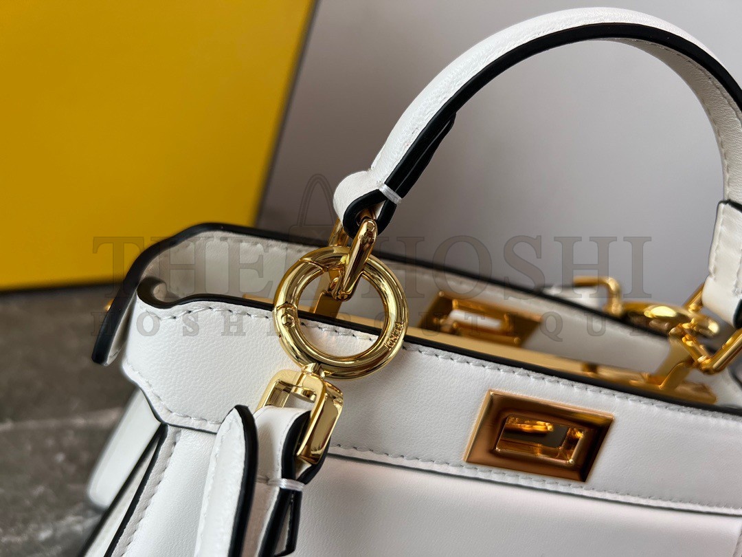 F**di Peekaboo ISeeU Petite Bag In White Nappa Leather Master Quality