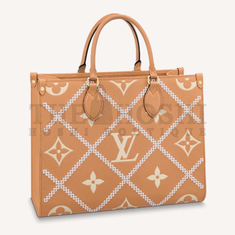 L0vis Vvtt0n LV Women OnTheGo MM Tote Bag Arizona Embossed S*pple Grained Cowhide Master Quality