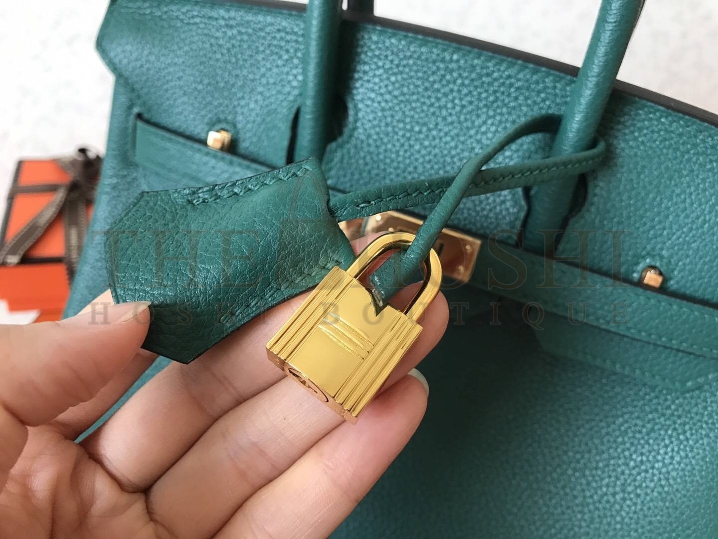 H**me5 Malachite Birkin 25cm Clemence Handmade Bag Master Quality