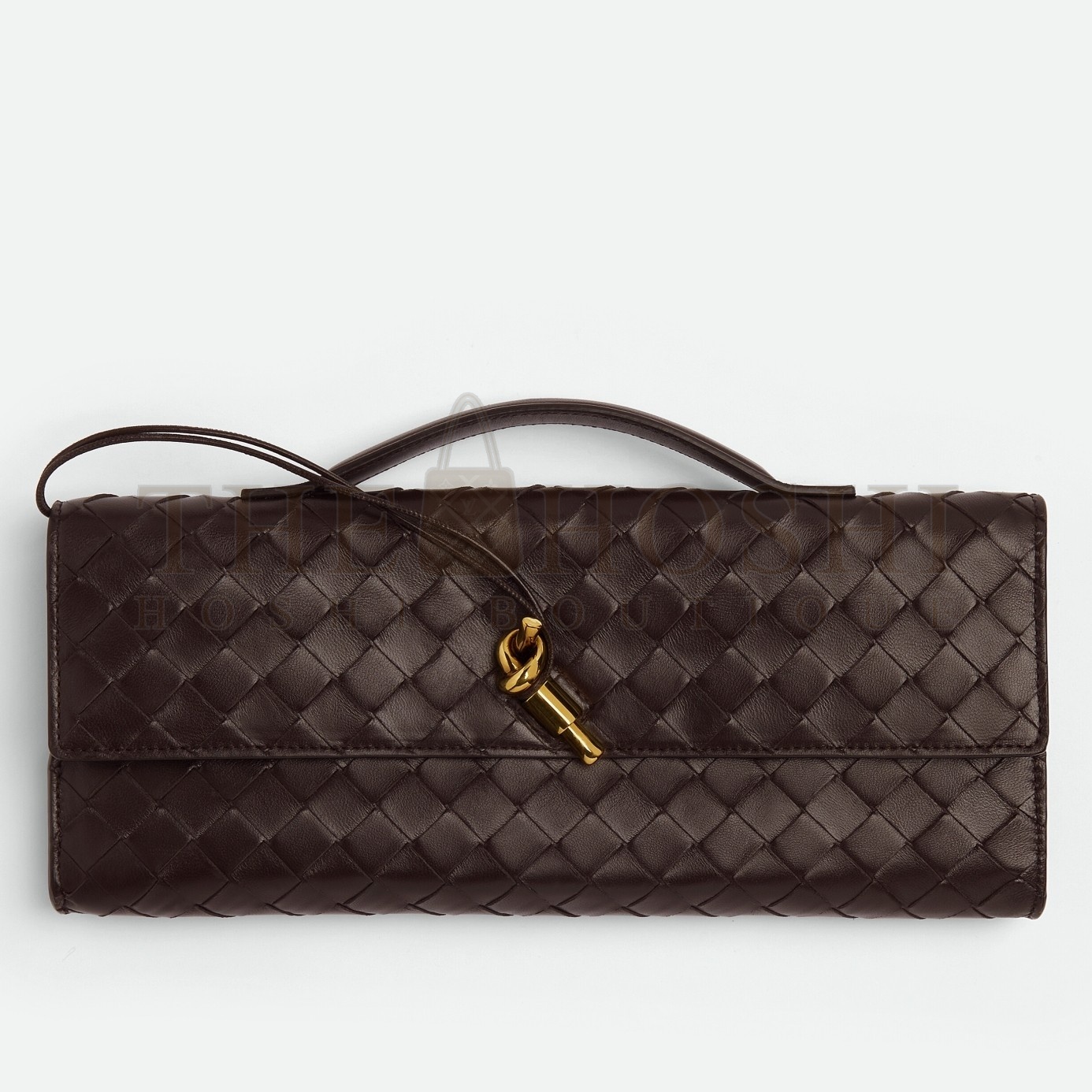 B0tt*ga Ven*ta Andiamo Clutch with Handle in Fondant Intrecciato Lambskin Master Quality