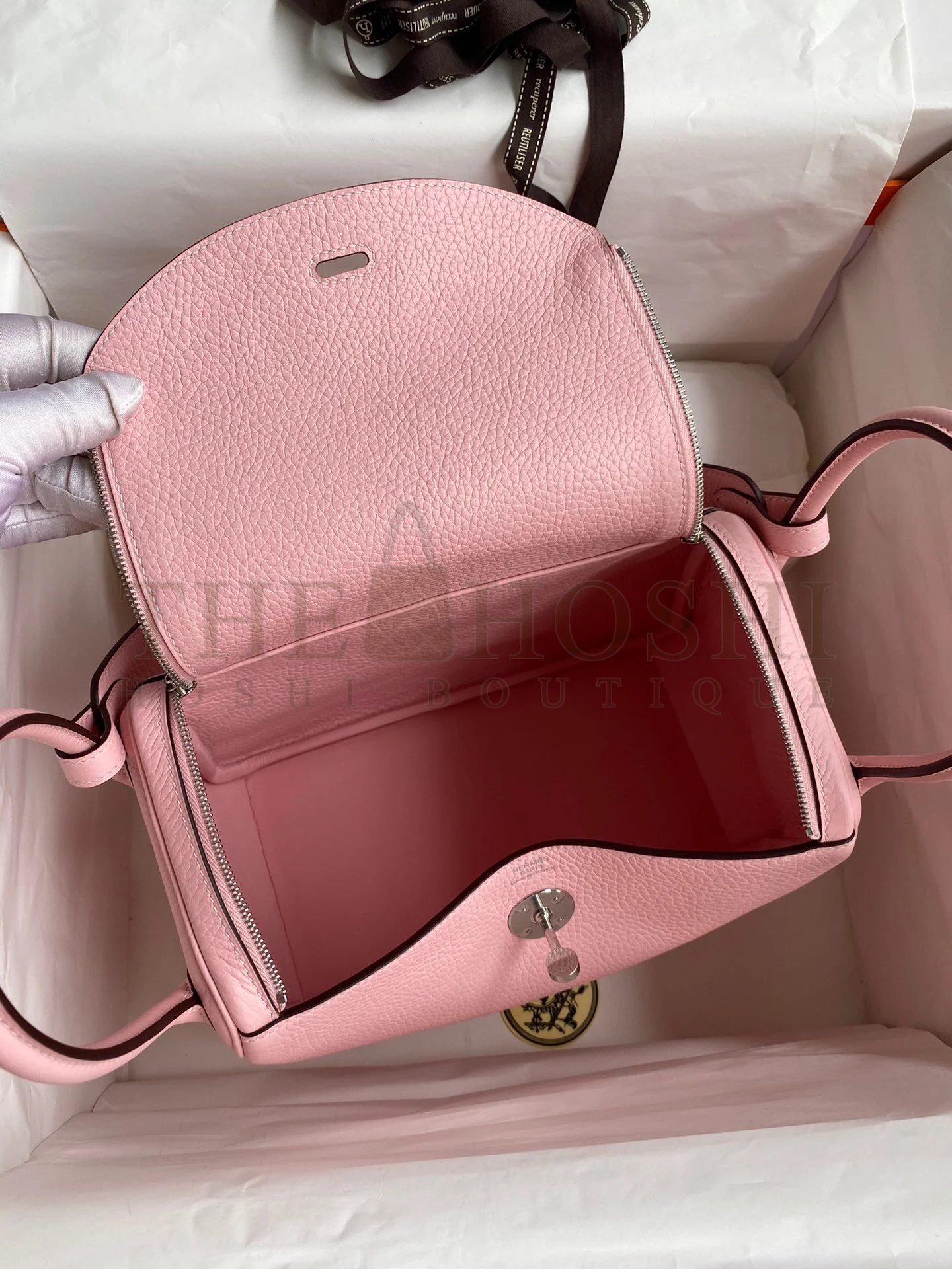 H**me5 Lindy 26 Handmade Bag In Rose Sakura Clemence Leather Master Quality