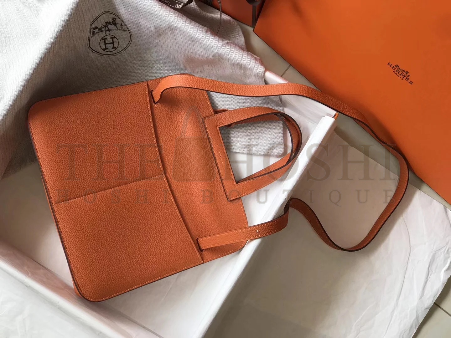 H**me5 Halzan 31cm Bag In Orange Clemence Leather Master Quality