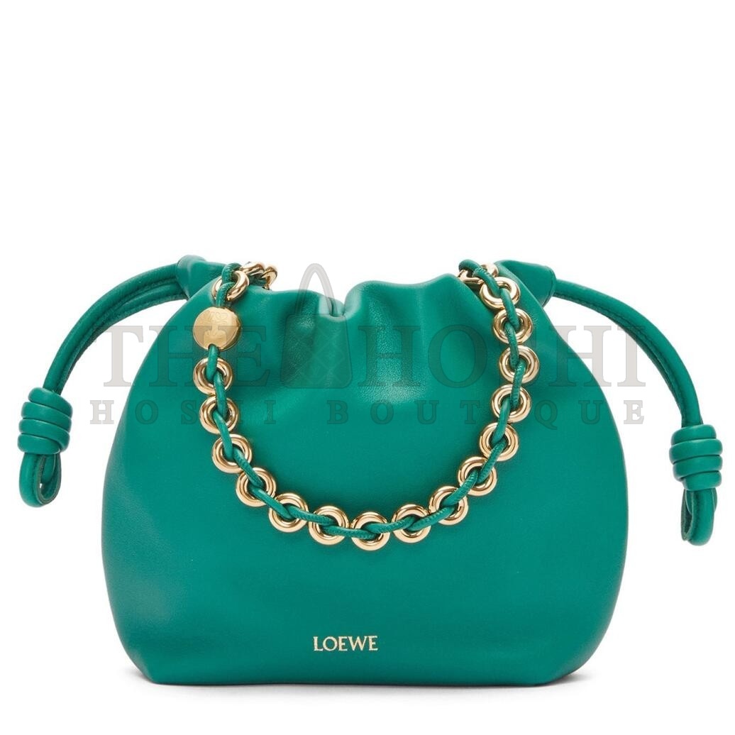 L0ew* Mini Flamenco Purse Bag in Green Nappa Lambskin Master Quality