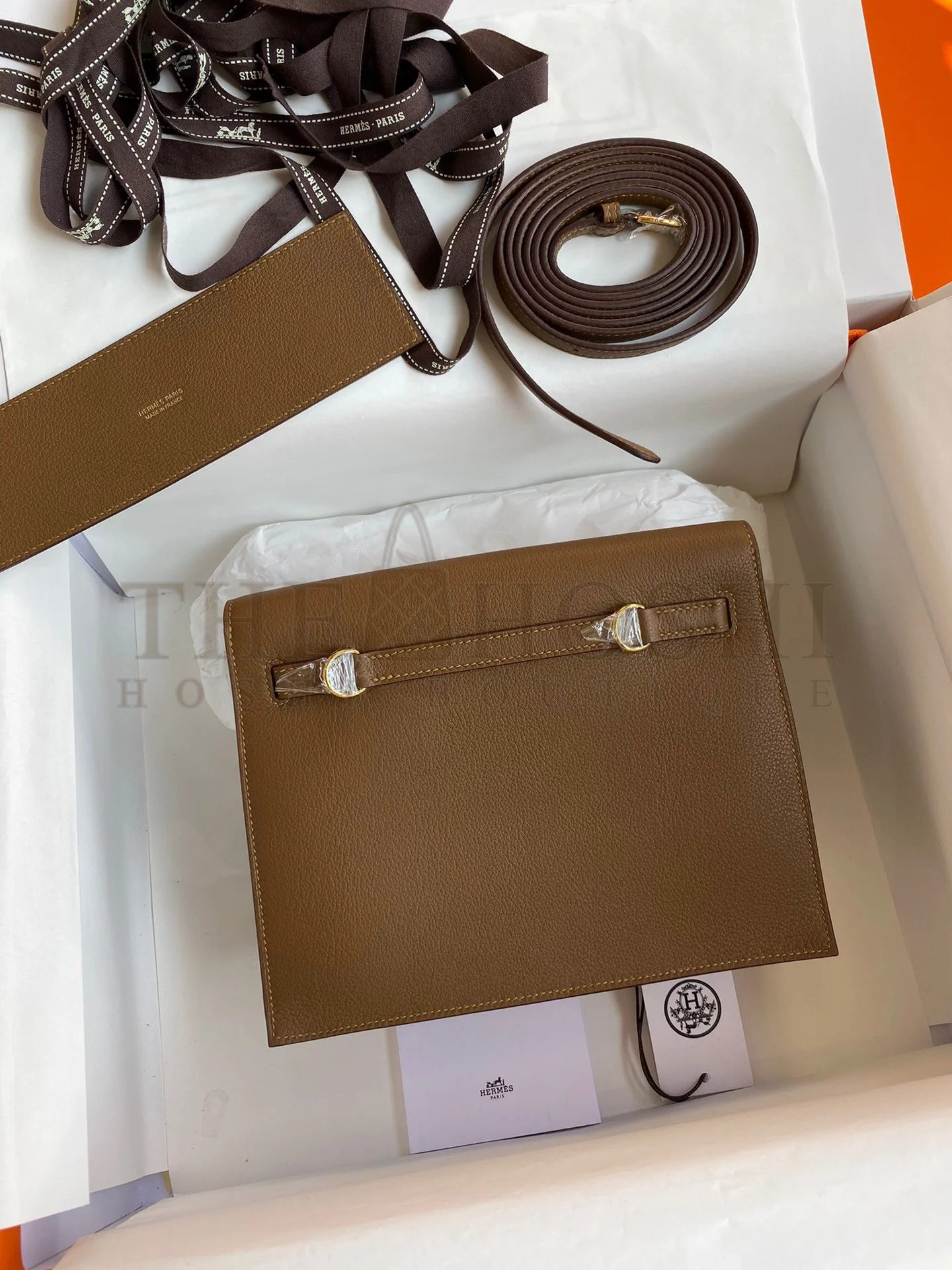 H**me5 Kelly Danse II Bag In Beige de Weimar Evercolor Calfskin Master Quality