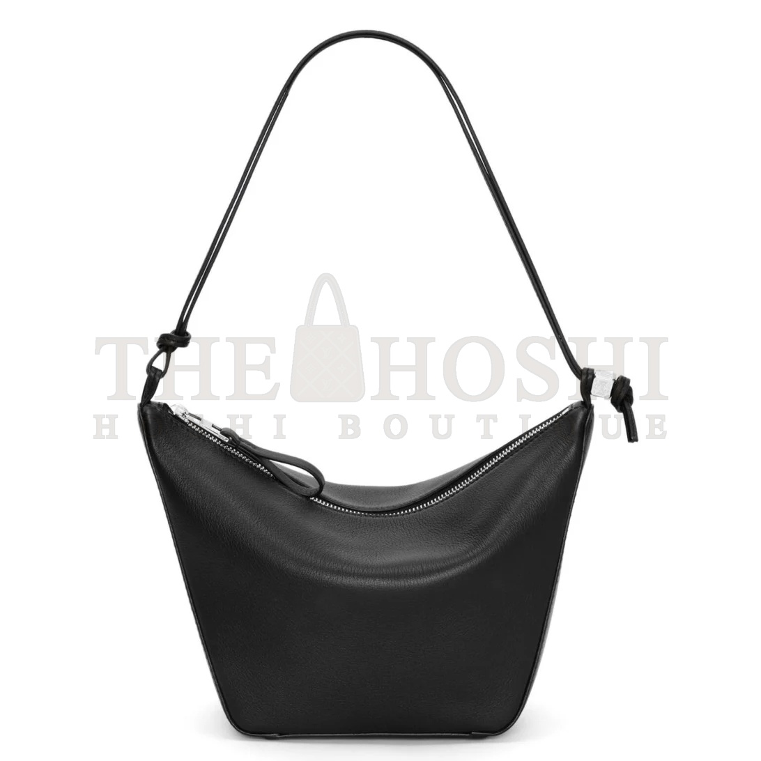 L0ew* Mini Hammock Hobo Bag in Black Calfskin Master Quality