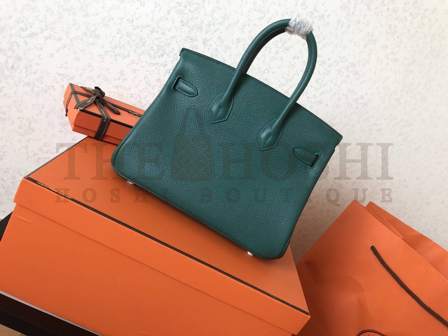 H**me5 Malachite Birkin 25cm Clemence Handmade Bag Master Quality