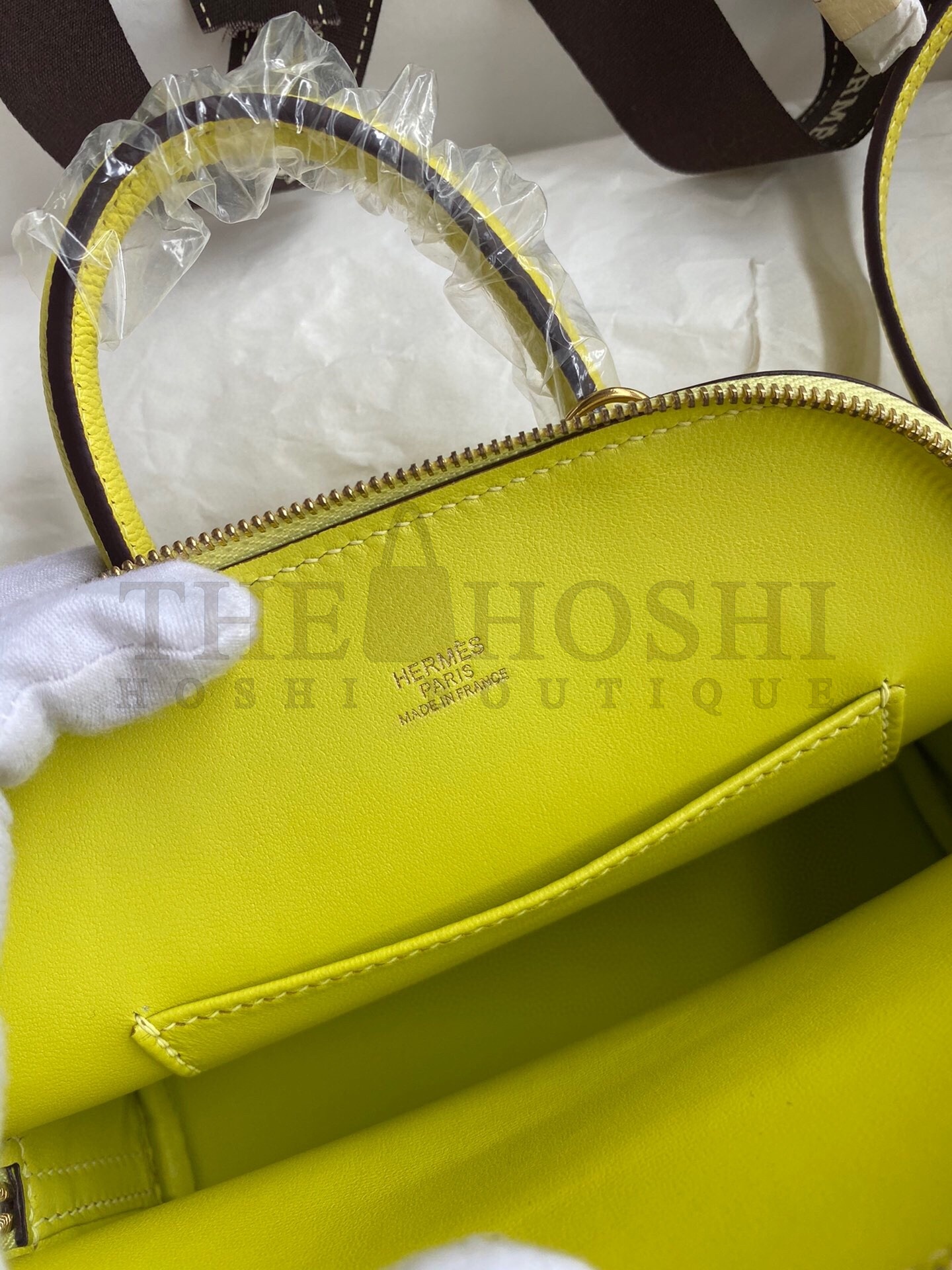 H**me5 Bolide 1923 Mini Handmade Bag In Lime Chevre Mysore Leather Master Quality