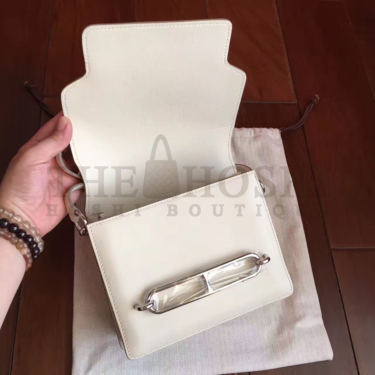 H**me5 Mini Sac Roulis Bag In Ivory Swift Leather Master Quality