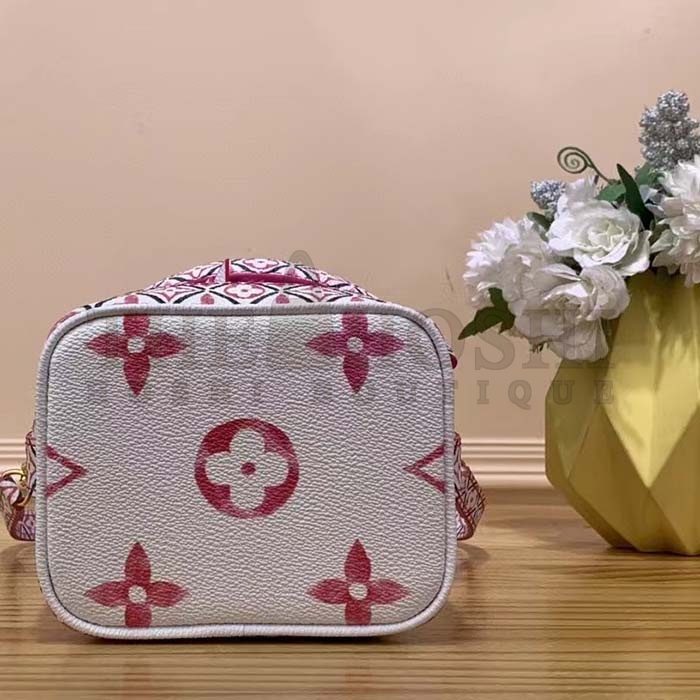 L0vis Vvtt0n LV Women Nano Noé Bucket Bag Pink Monogram Coated Canvas Master Quality