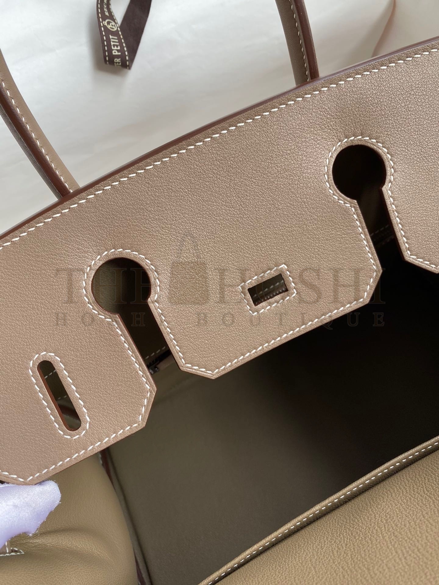 H**me5 Birkin 30 Handmade Bag In Toile & Tourterelle Swift Leather Master Quality