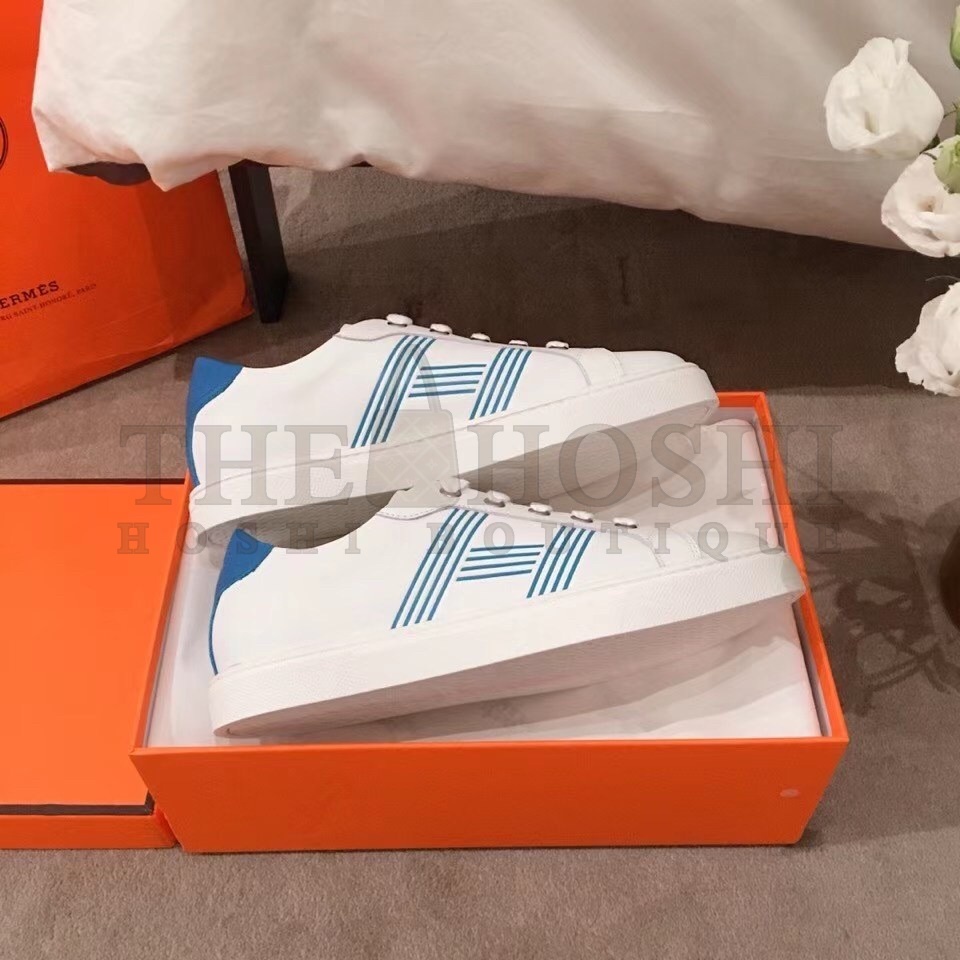 H**me5 Avantage Sneakers In White/Mykonos Calfskin Master Quality