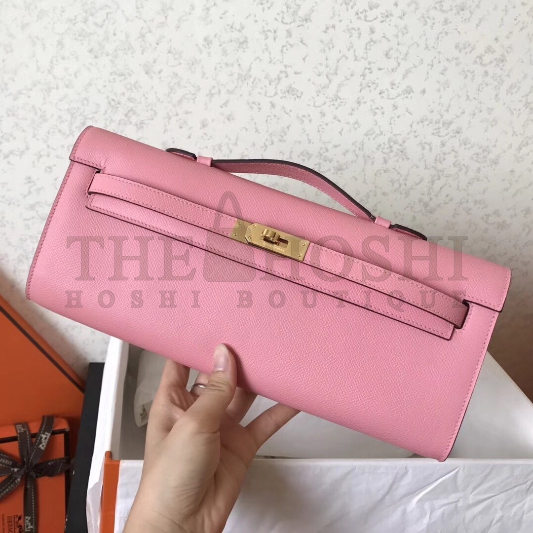 H**me5 Pink Epsom Kelly Cut Handmade Bag Master Quality