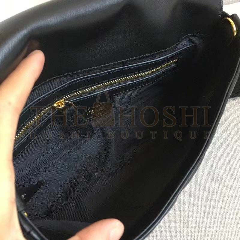 F**di Women Baguette Chain Mini Black Nappa Leather Bag Master Quality