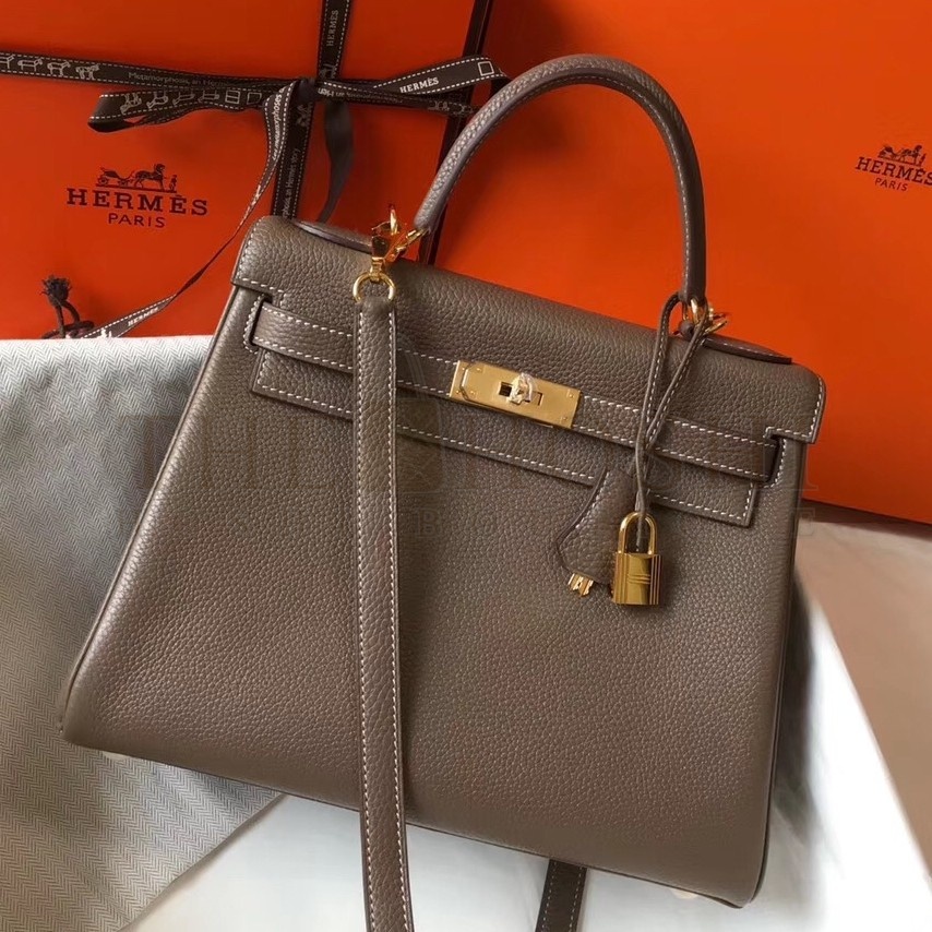 H**me5 Taupe Clemence Kelly 32cm Retourne Bag Master Quality