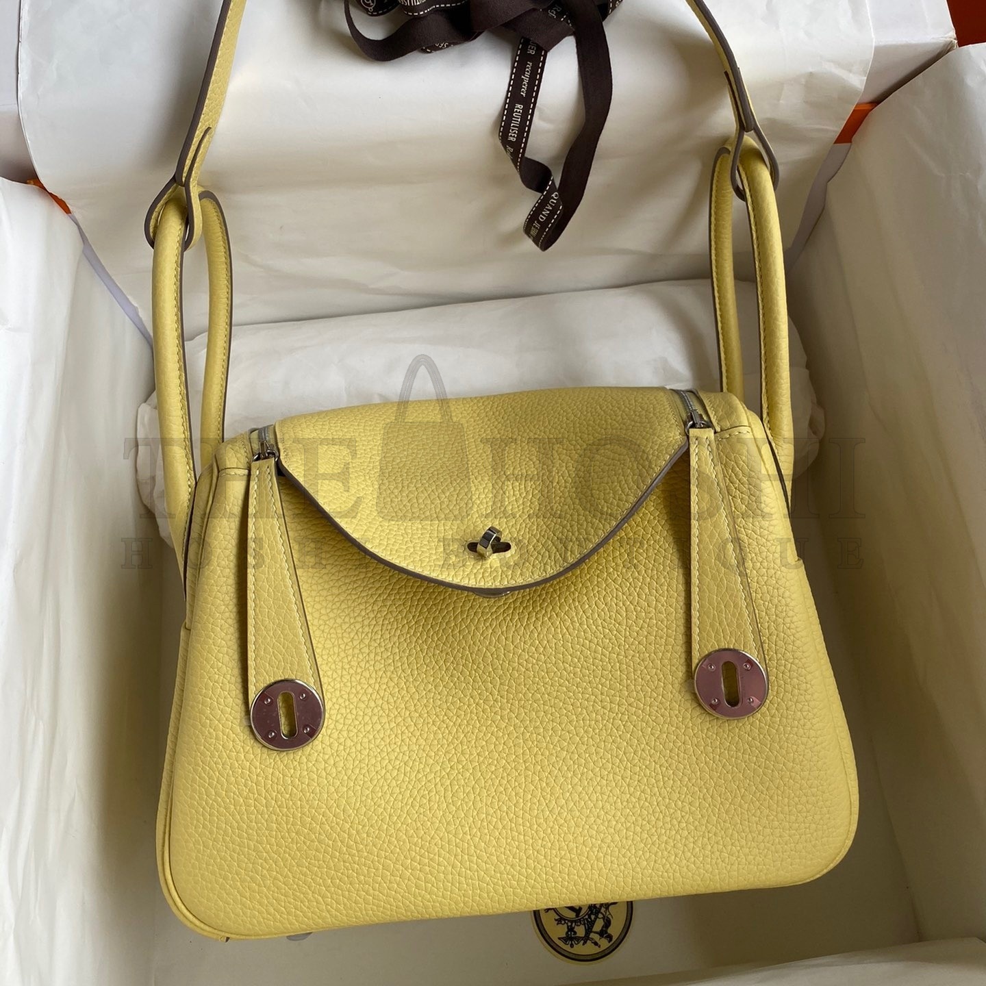 H**me5 Lindy 26 Handmade Bag In Jaune Poussin Clemence Leather Master Quality