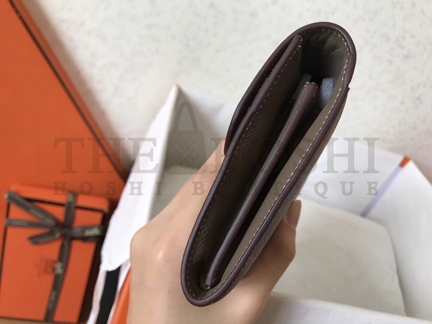 H**me5 Taupe Epsom Constance Long Wallet Master Quality