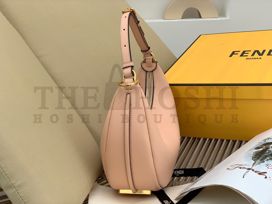 F**di F**digraphy Small Hobo Bag In Pink Leather Master Quality