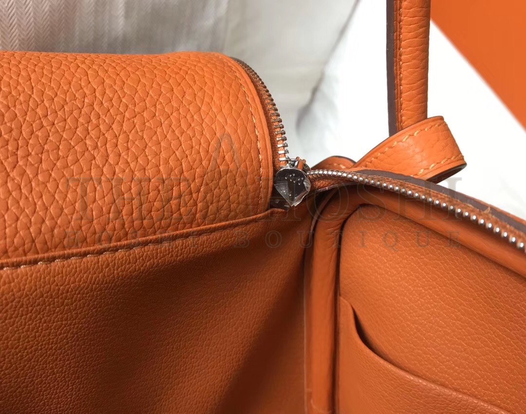 H**me5 Lindy 26cm Bag In Orange Clemence With PHW Master Quality
