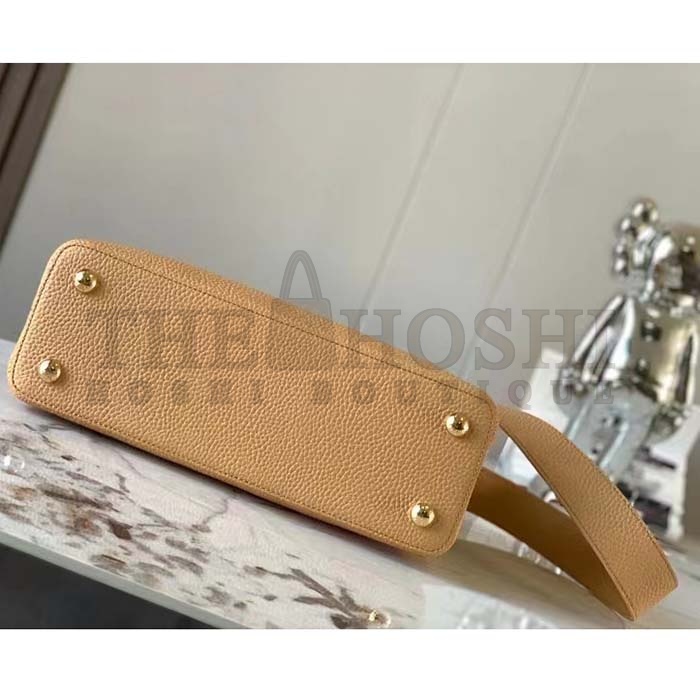 L0vis Vvtt0n LV Women Capucines MM Handbag Arizona Brown Cognac Taurillon Cowhide Leather Master Quality