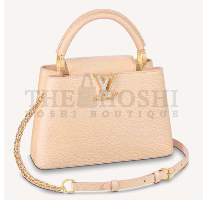 L0vis Vvtt0n LV Women Capucines BB Handbag Yellow Taurillon Leather Shimmery Master Quality
