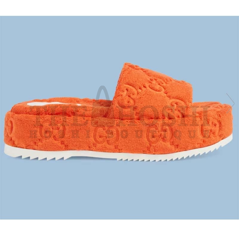 Gvc*1 Unisex G2 Platform Sandals Orange G2 Cotton Sponge Rubber Sole 3 Cm heel Master Quality