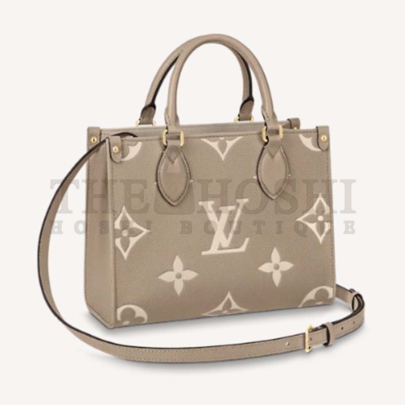 L0vis Vvtt0n LV Women Onthego Tote Beige Embossed Grained Cowhide Leather MM M45494 (35 x 27 x 14 cm)BB M47054 (18 x 15 x 8.5 cm) Master Quality